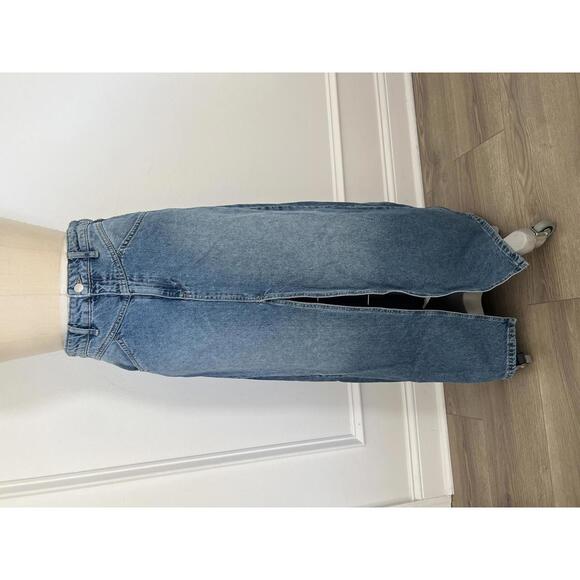 Free People x We the Free - Women's Blue Denim Maxi Skirt with Slit, Size 8 - Picture 4 of 12